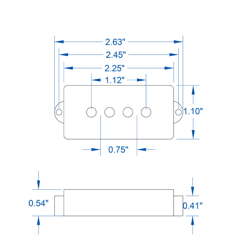 P-Bass Split-coil High Wind Pickup | Lollar Pickups